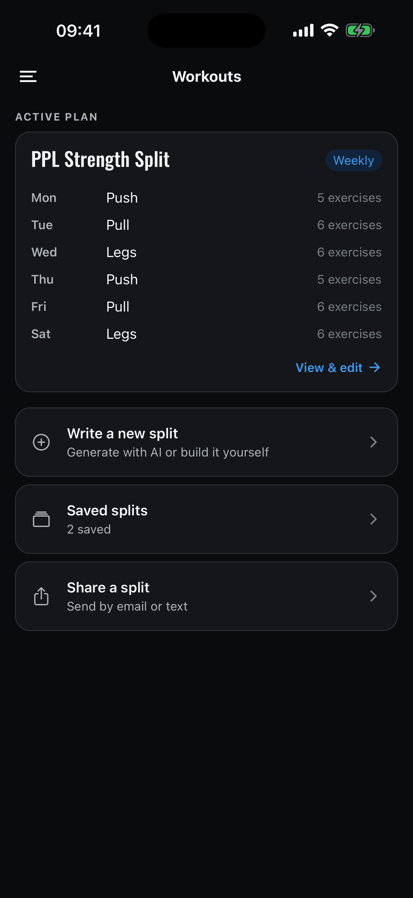 Active split for the week, one glance